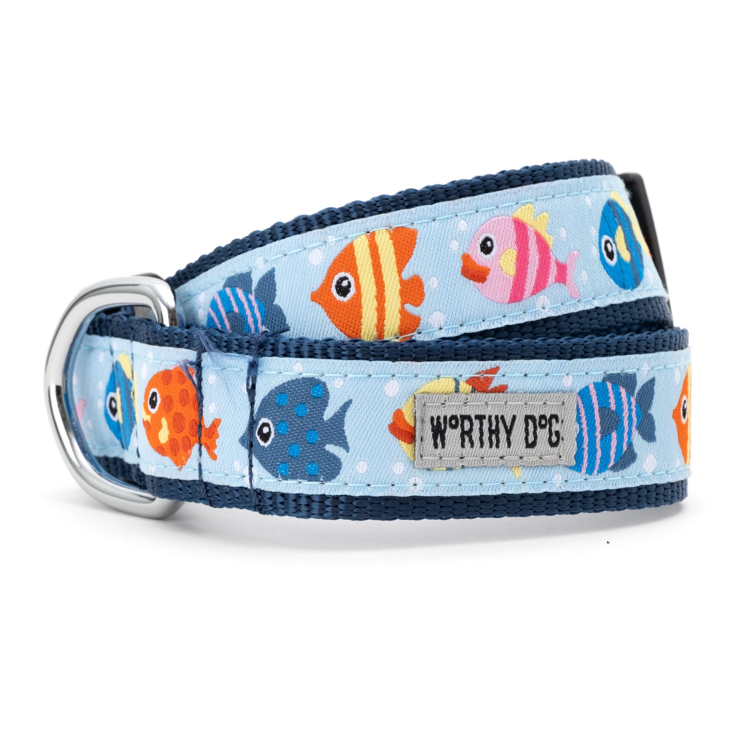 The Worthy Dog Collar for Dogs, Fishy, Medium