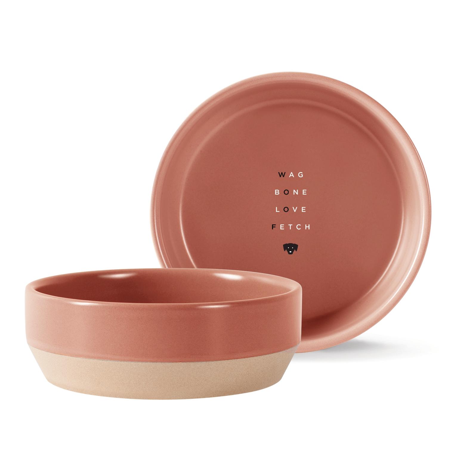 Pet Shop by Fringe Studio Text Woof Stoneware Dog Bowl, Medium