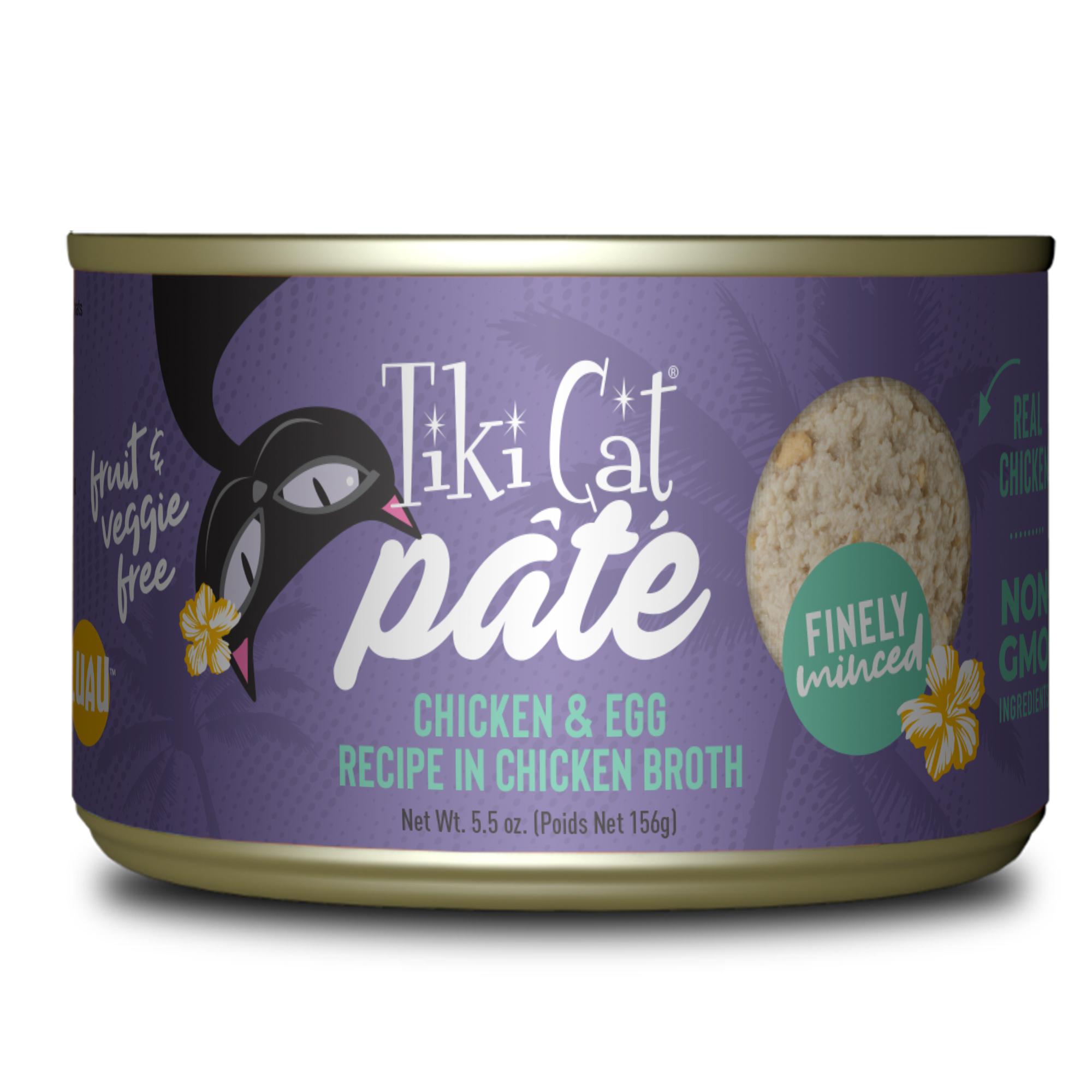 Tiki Cat Luau Pate Chicken & Egg in Chicken Broth Wet Cat Food, 5.5-oz