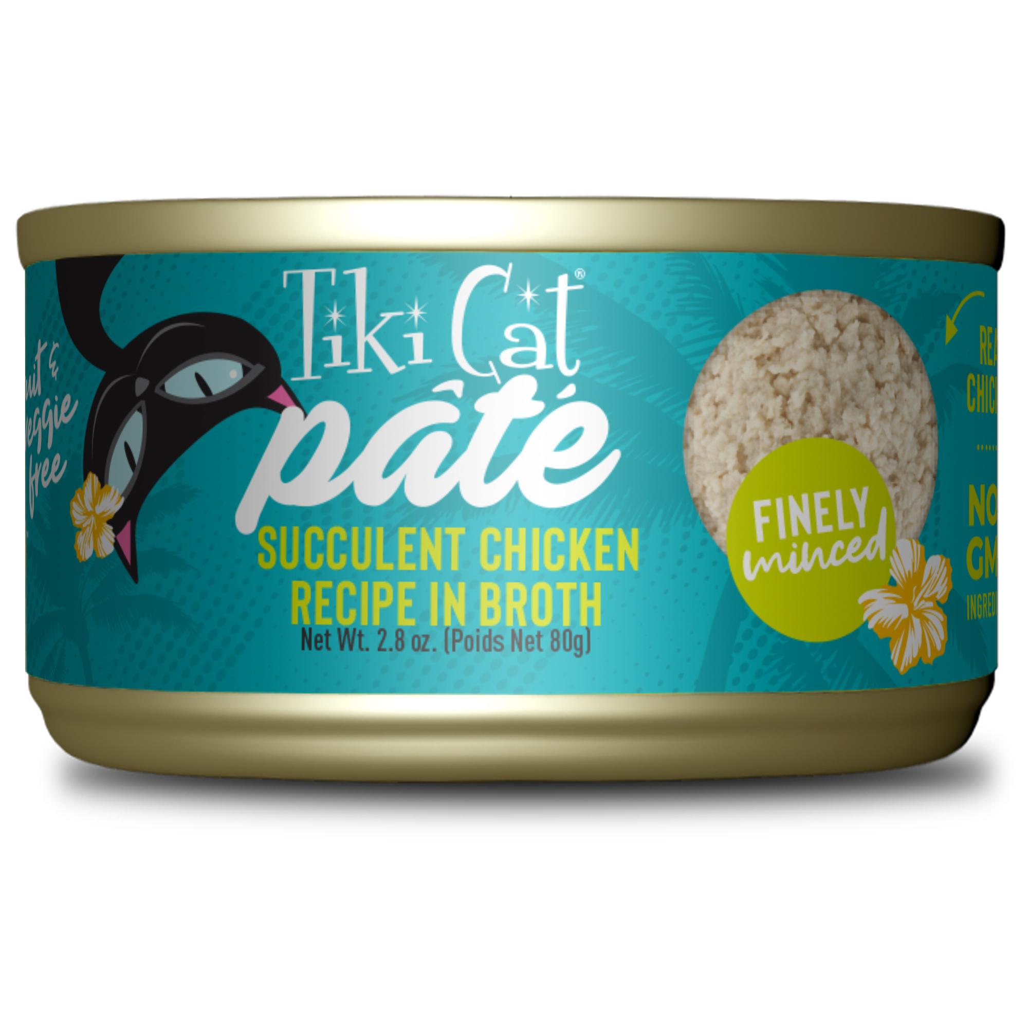 Tiki Cat Luau Pate Succulent Chicken in Broth Wet Cat Food, 2.8-oz