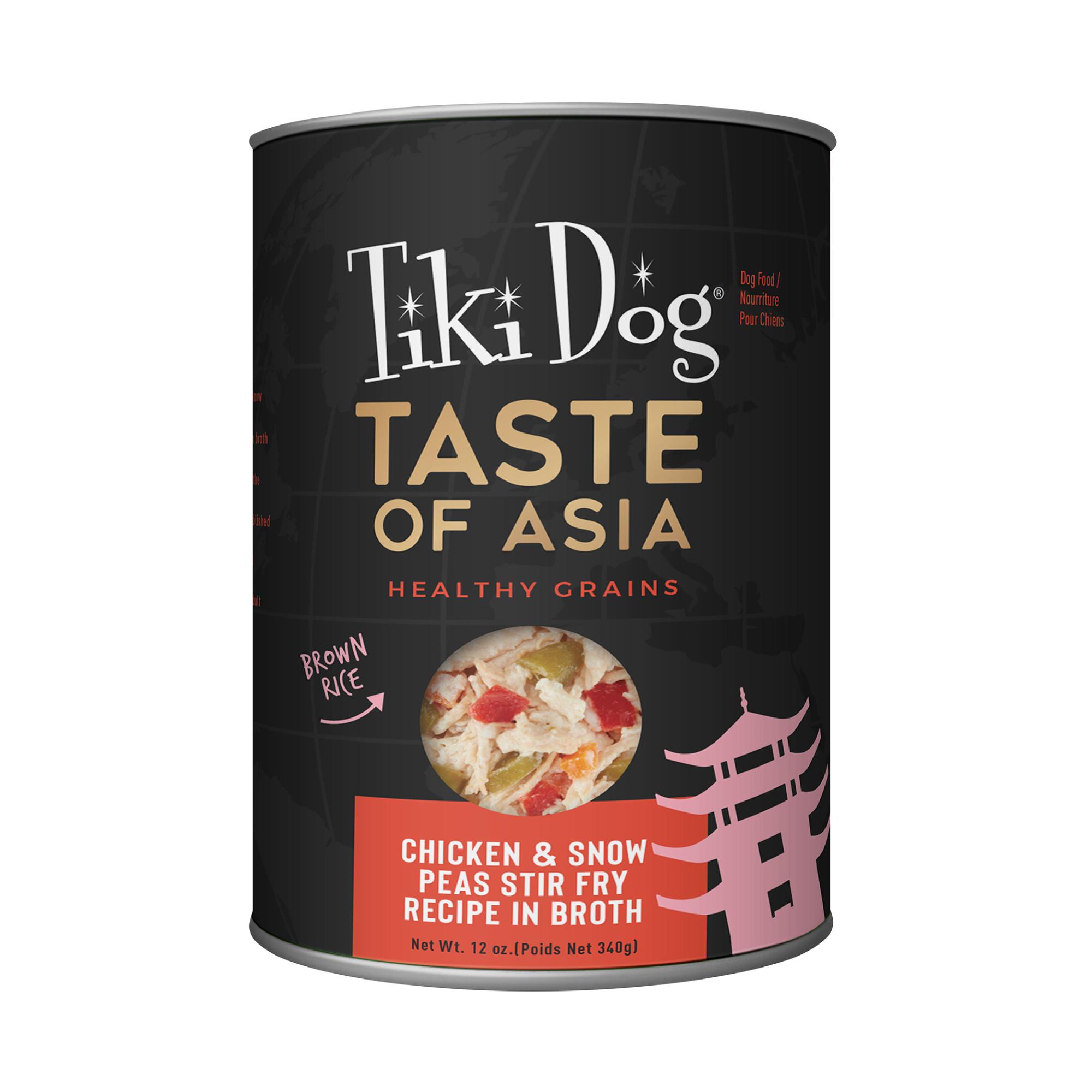 Tiki Dog Taste of Asia! Chicken & Snow Peas Stir Fry Wet Dog Food Can