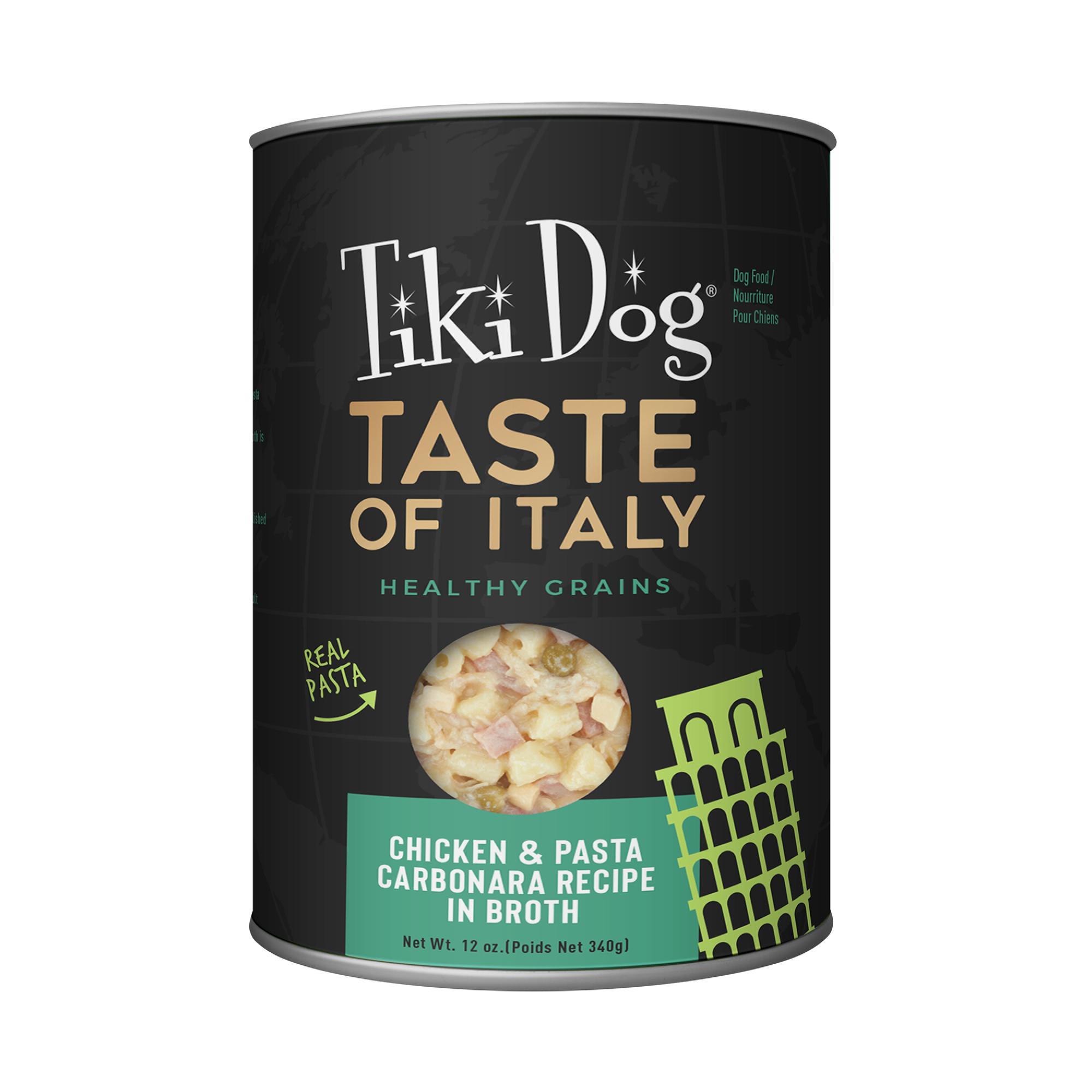 Tiki Dog Taste of Italy! Chicken & Pasta Carbonara Wet Dog Food Can, 12-oz