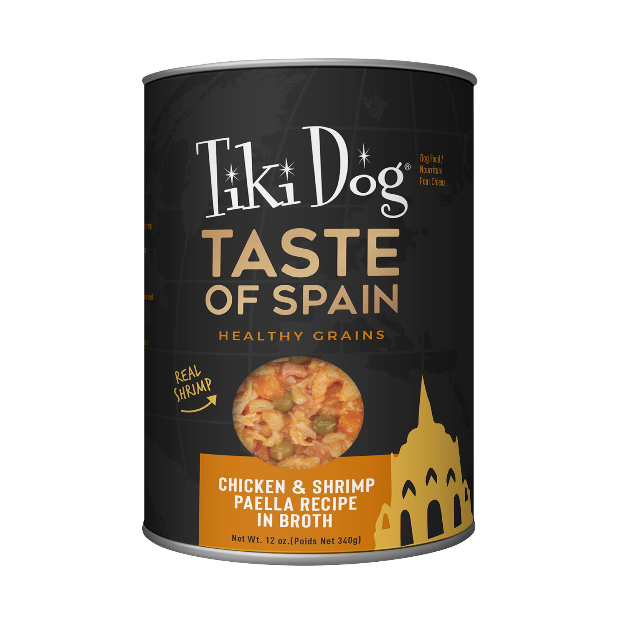 Tiki Dog Taste of Spain! Chicken & Shrimp Paella Wet Dog Food Can, 12-oz