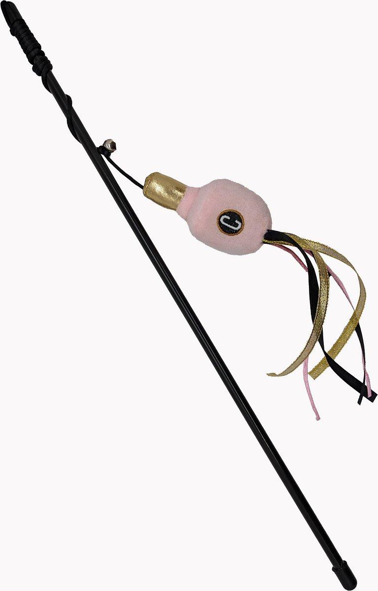 COSMO Furbabies Rose Wine Bottle Wand with Catnip Cat Toy, Assorted, 18-in