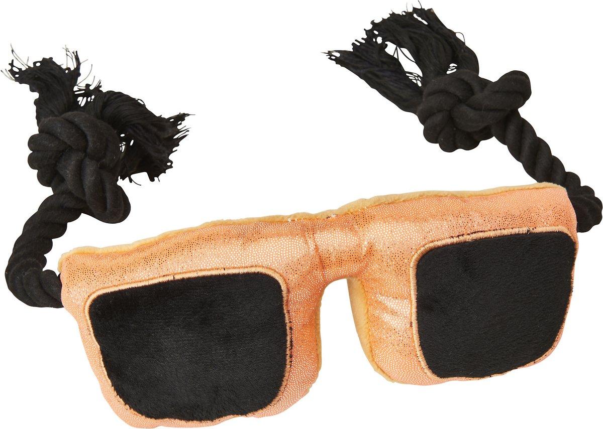 COSMO Furbabies Sunglasses Plush Dog Toy, Orange