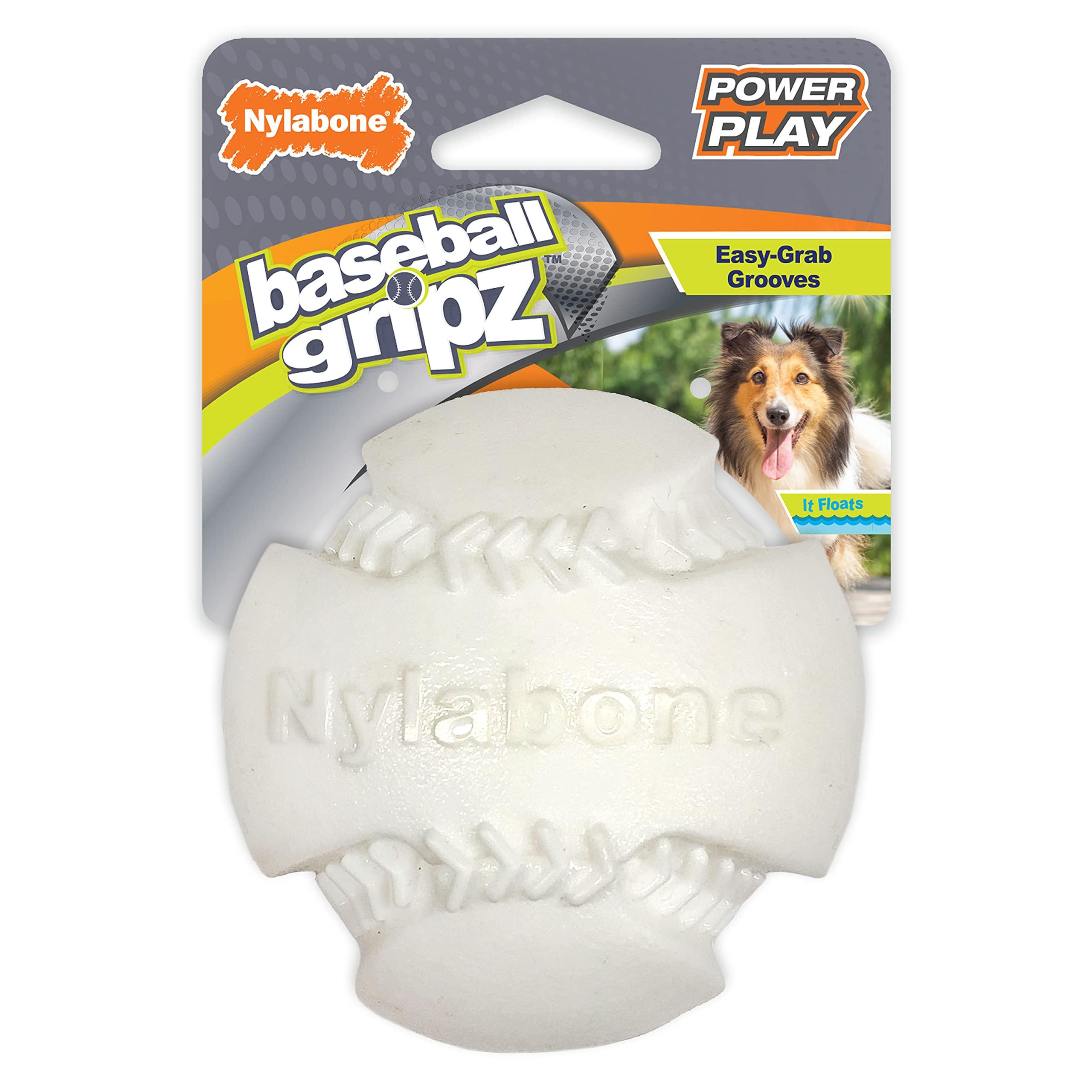Nylabone Power Play Baseball Gripz Dog Toy, Medium