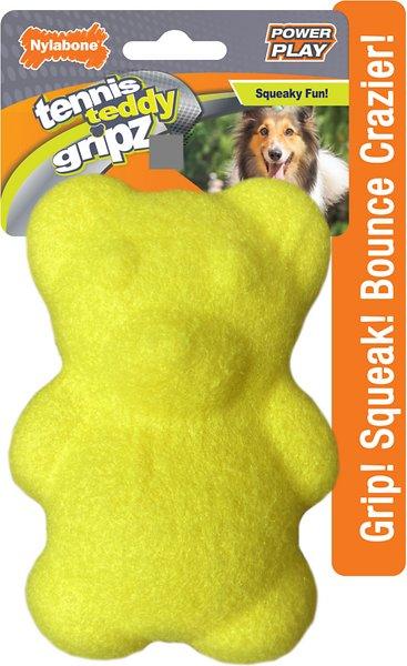 Nylabone Power Play Tennis Teddy Gripz Bear Dog Toy, Medium
