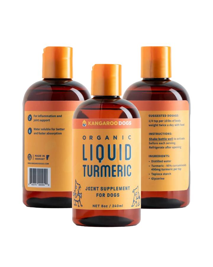 Kangaroo Dogs Organic Liquid Tumeric Joint Supplement for Dogs, 8-oz