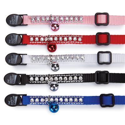 Meow Town Rhinestone Cat Collar, Pink