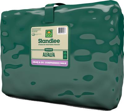 Standlee Grab & Go Alfalfa Compressed Forage Bale for Livestock, 50-lb