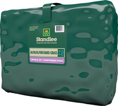 Standlee Grab & Go Alfalfa/Orchard Grass Compressed Forage Bale for Livestock, 50-lb