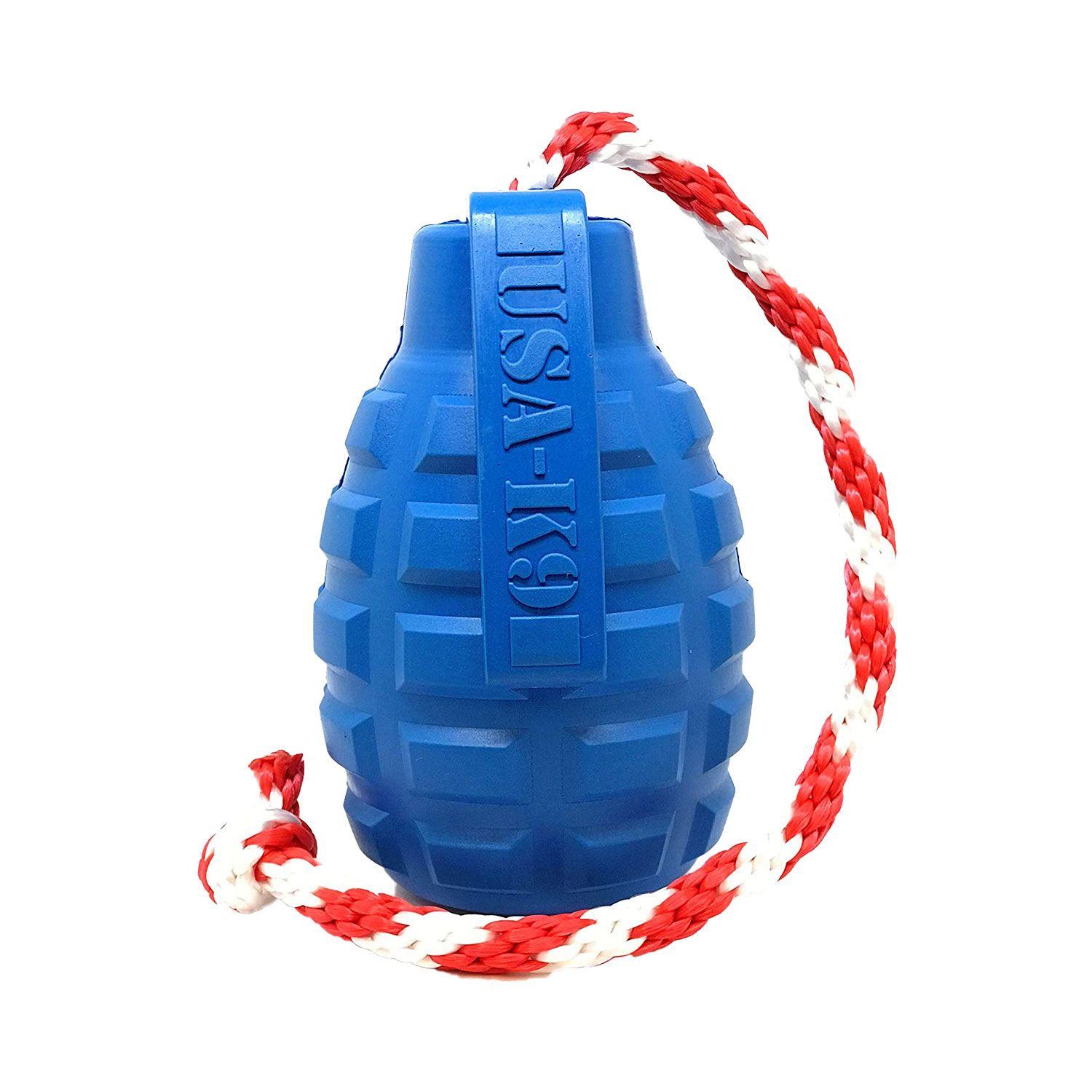 SodaPup USA-K9 Grenade Reward Dog Toy, Blue, X-Large