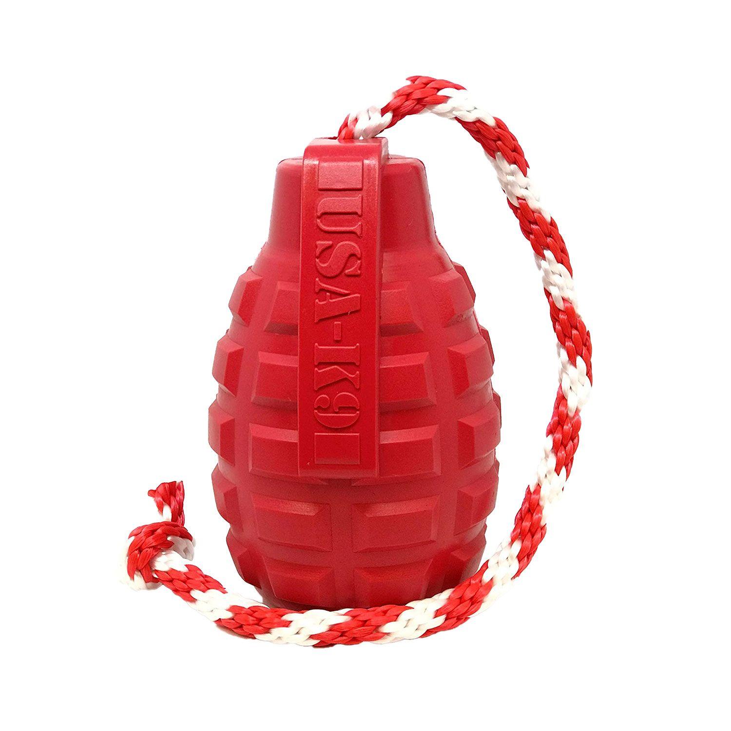 SodaPup USA-K9 Grenade Reward Dog Toy, Red, X-Large