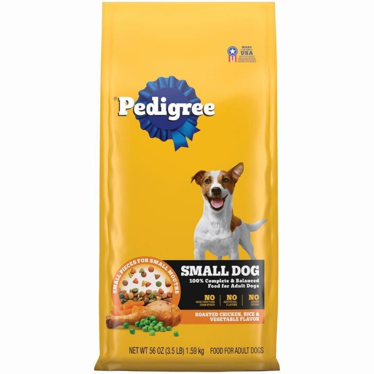 Pedigree Small Dog Adult Complete & Balanced Roasted Chicken, Rice & Vegetable Dry Dog Food