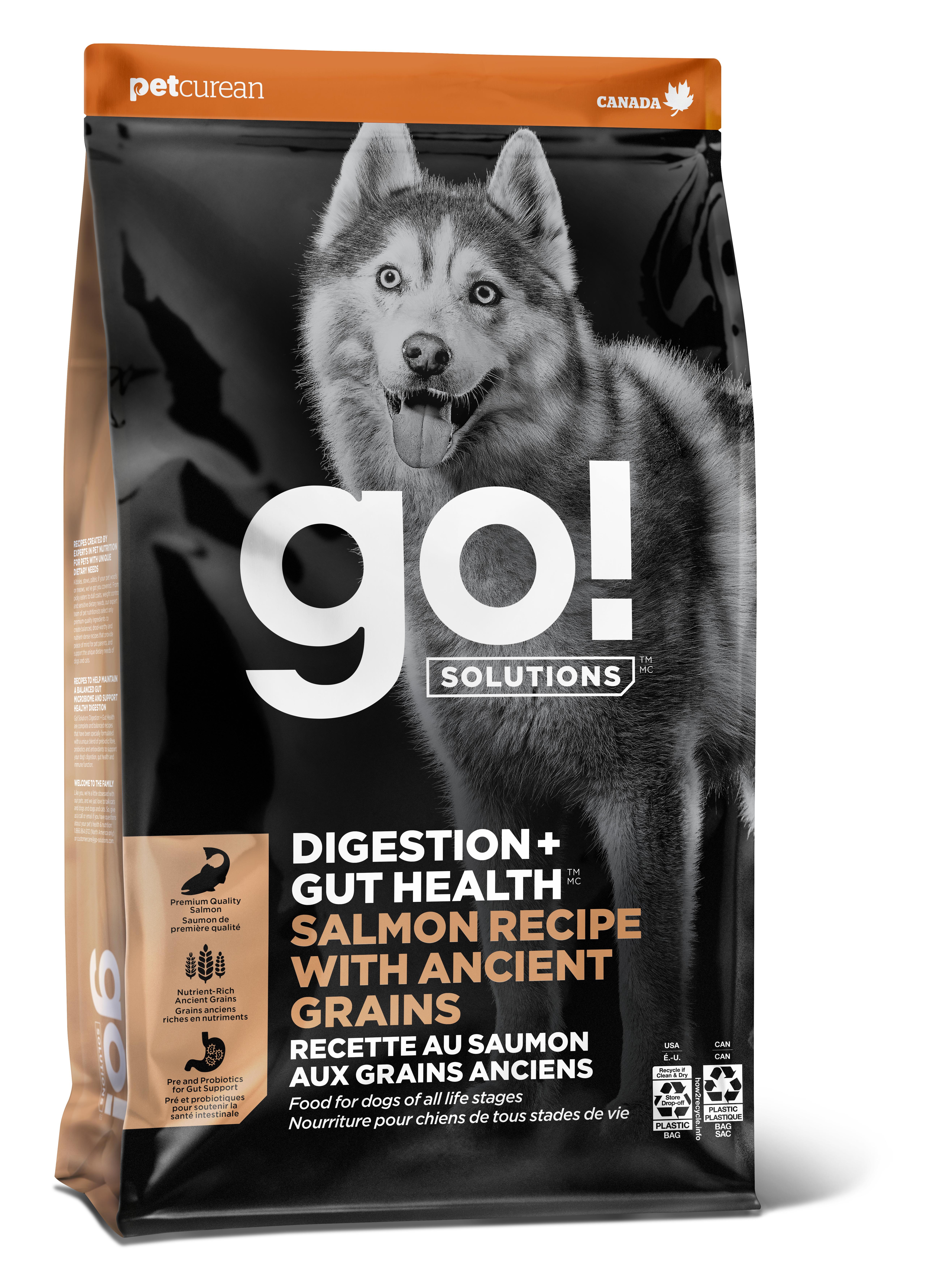 Go! Solutions Digestion + Gut Health Salmon with Ancient Grains Dry Dog Food, 22-lb
