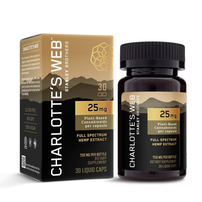 Charlotte's Web Extract Liquid Capsules Alternative Supplement, 25mg, 30-count