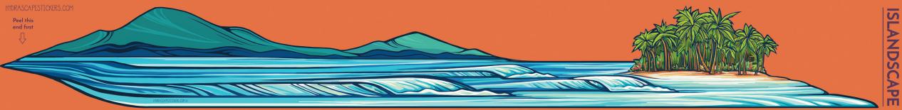 Hydrascape Stickers Infinity Stickers Extra Long Decals, Islandscape, 3.5-in x 26-in
