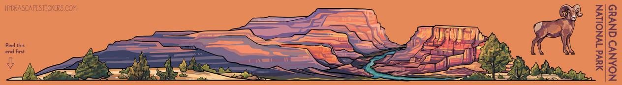 Hydrascape Stickers Infinity Stickers Extra Long Decals, Grand Canyon National Park, 3.5-in x 26-in