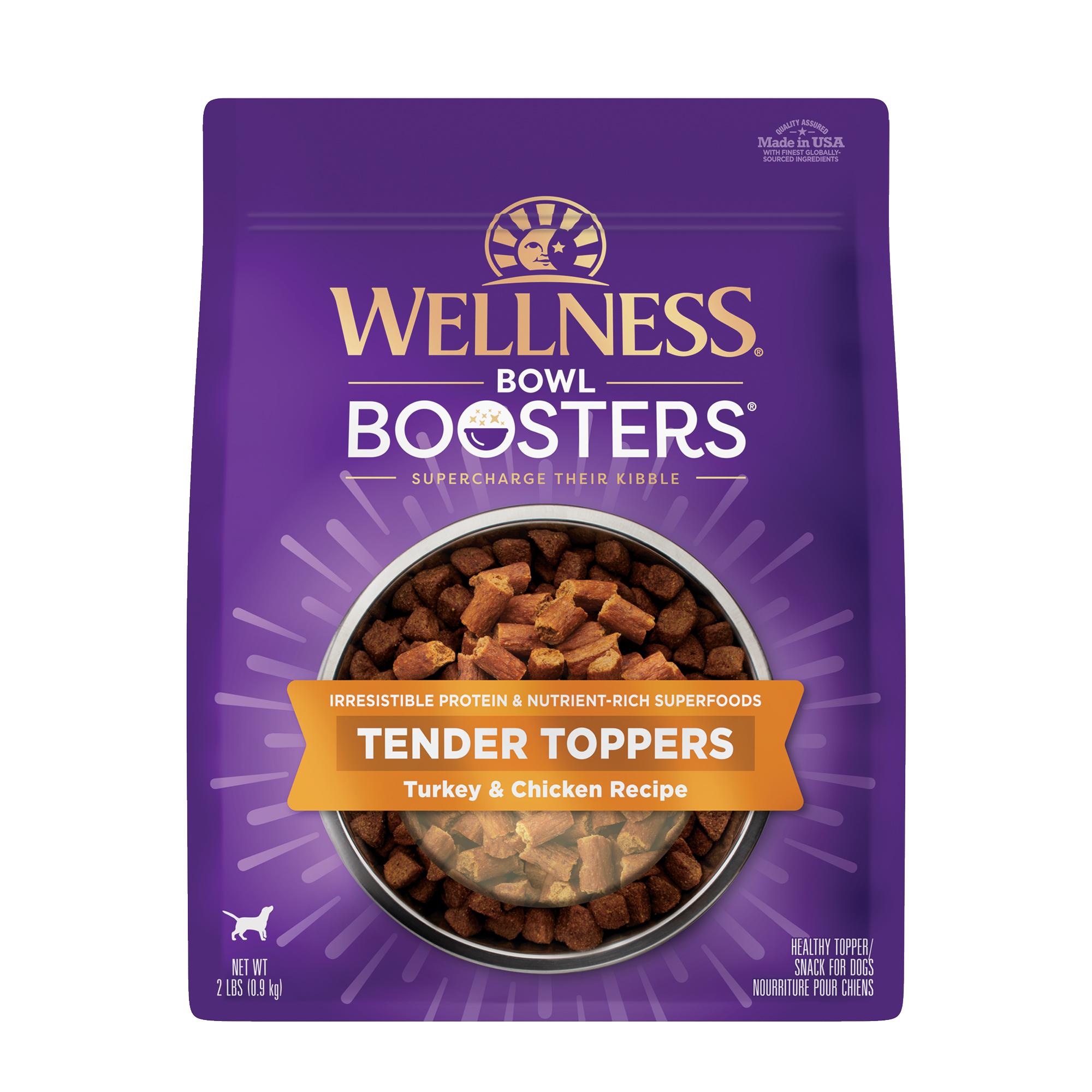 Wellness Bowl Boosters Tender Toppers Turkey & Chicken Grain-Free Dog Food Topper, 2-lb