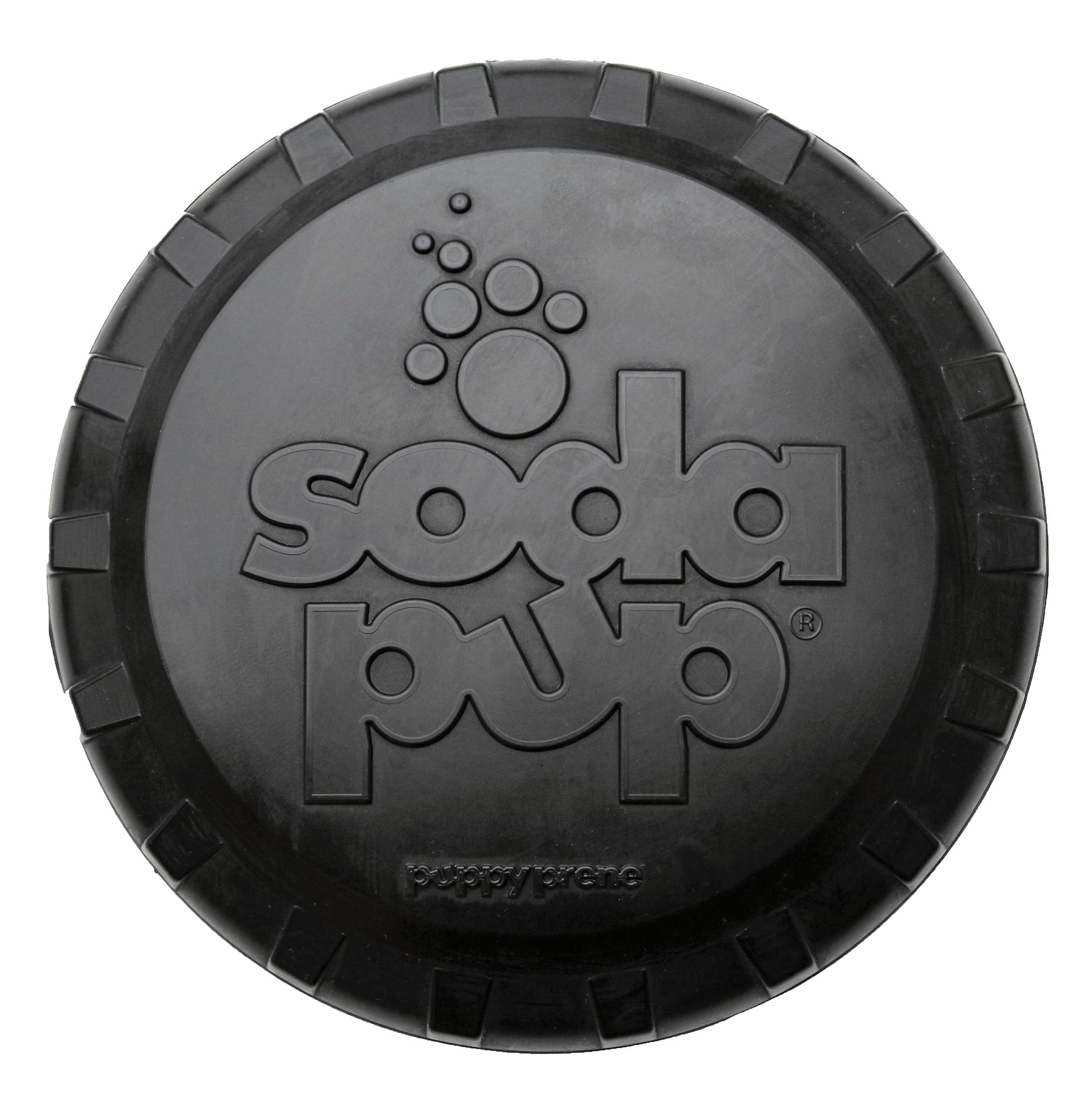 SodaPup Magnum Bottle Top Flyer Dog Toy, Black, Large