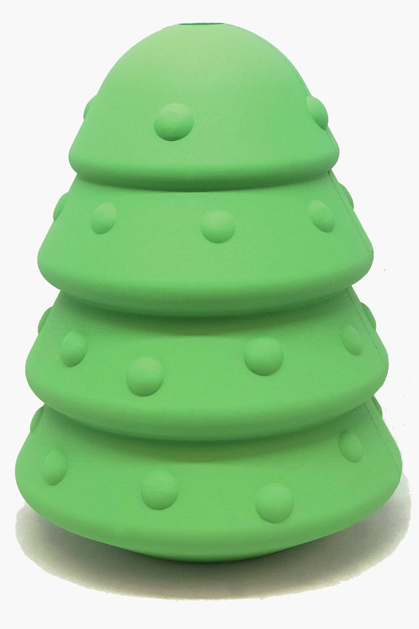 SodaPup MuttsKickButt Christmas Tree Rubber Treat Dispenser Dog Toy, Green