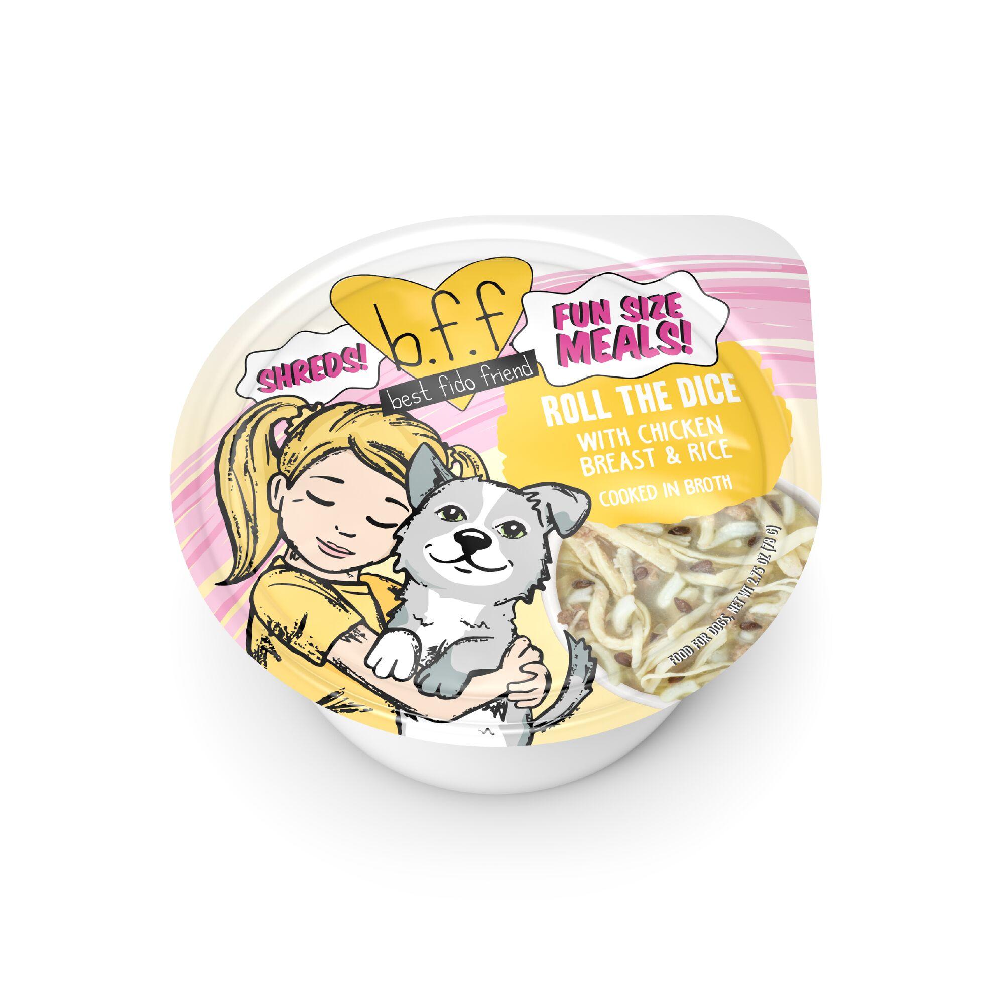 BFF Fun Size Meals Roll The Dice with Chicken Breast & Rice Wet Dog Food Cup