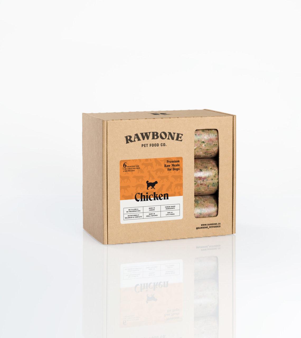 Rawbone Chicken Raw Meals for Dogs, 6-lb