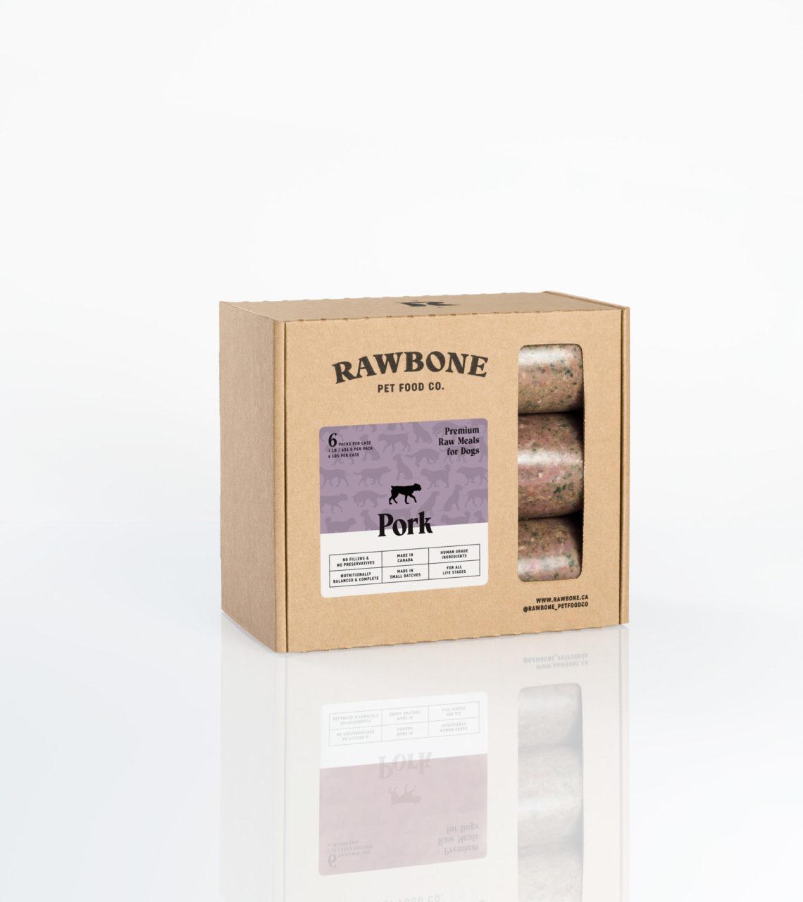 Rawbone Pork Raw Meals for Dogs, 6-lb