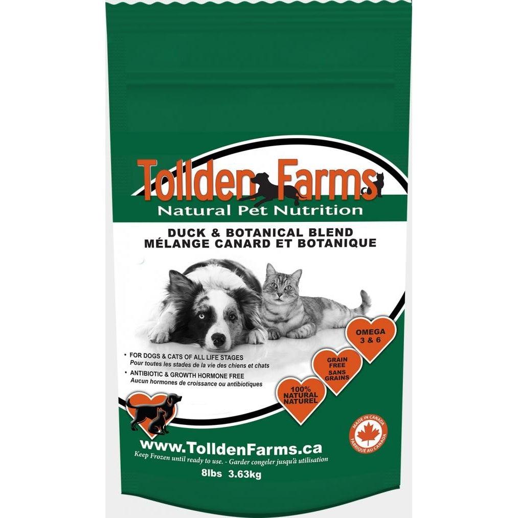Tollden Farms Duck & Botanical Blend Frozen Cat & Dog Food, 8-lb