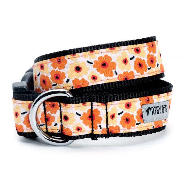 The Worthy Dog Collar for Dogs, Fleurs Yellow, Medium