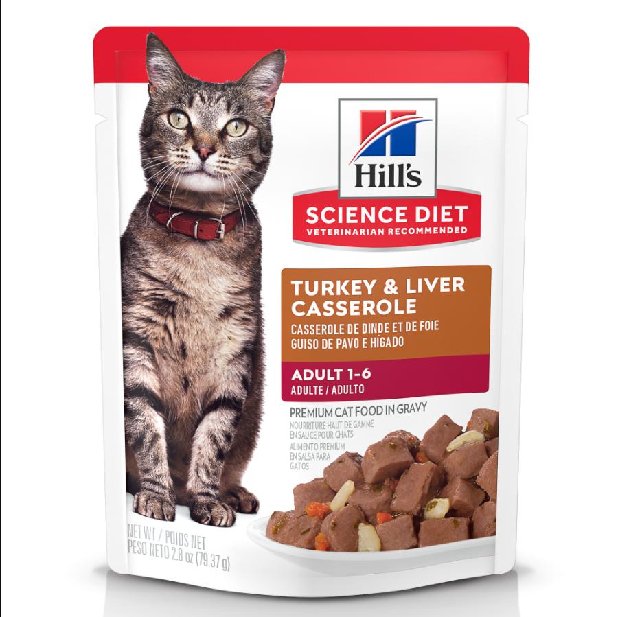 Science Diet Adult Wet Cat Food in Gravy turkey liver