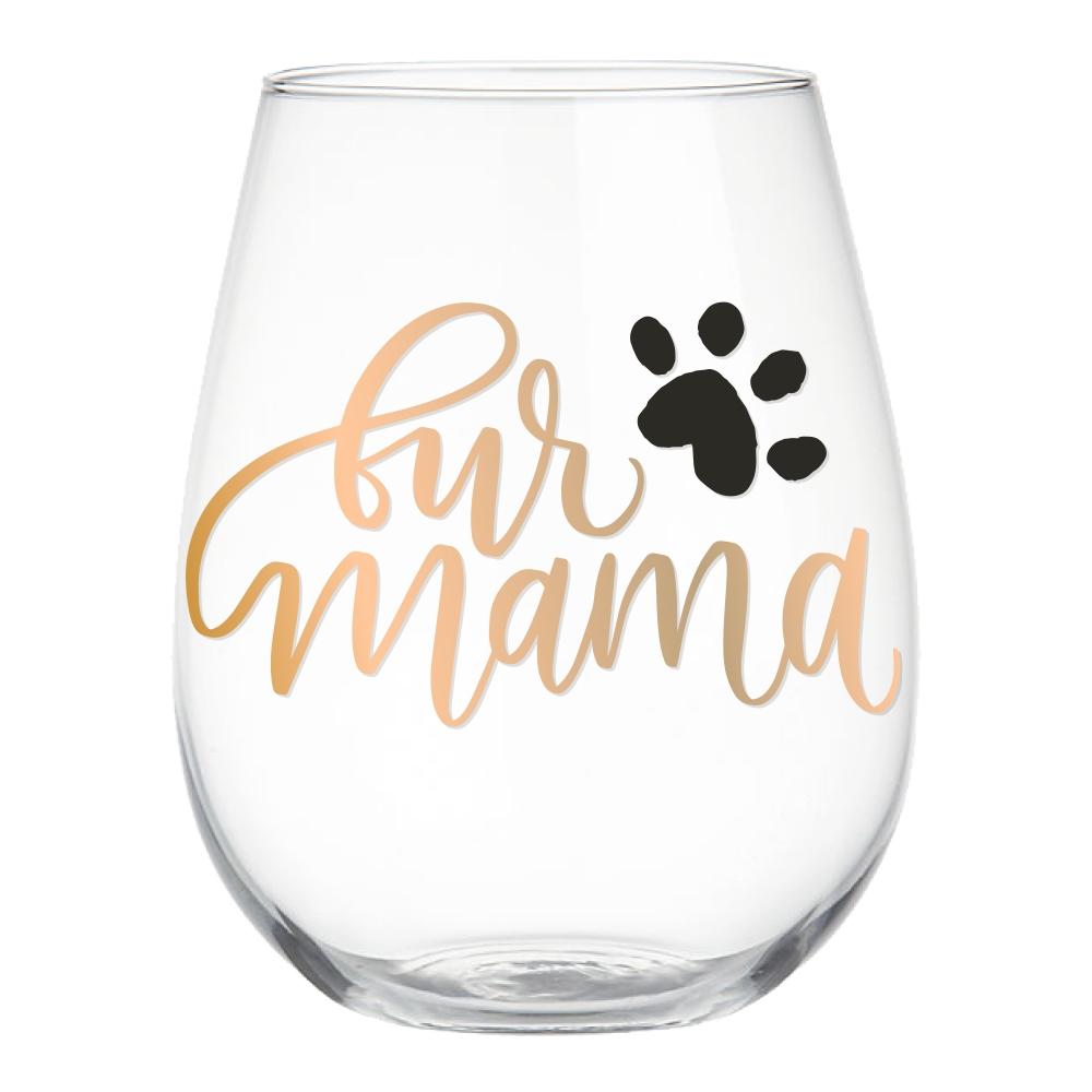 Soiree-Sisters Fur Mama Stemless Wine Glass, 22-oz