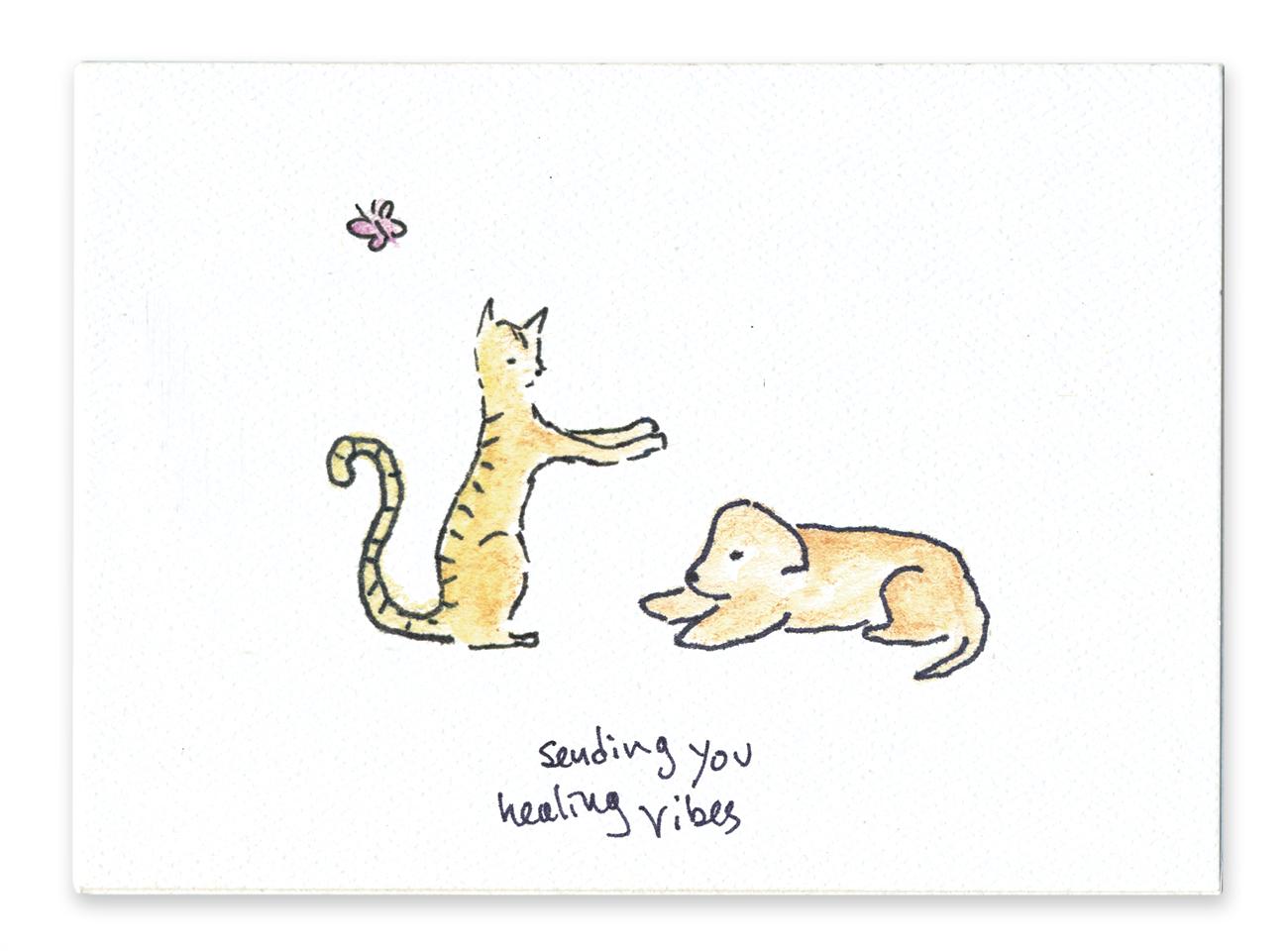 Rosie's Wonders Connection Cards Sending You Healing Vibes Greeting Card