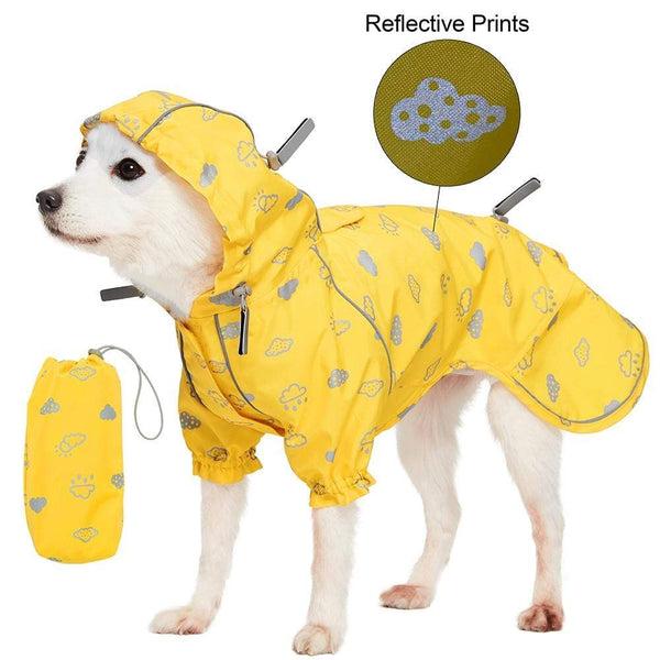 Blueberry Pet Raincoat with 2 Legs for Dogs, Sunflower Yellow, 10-in