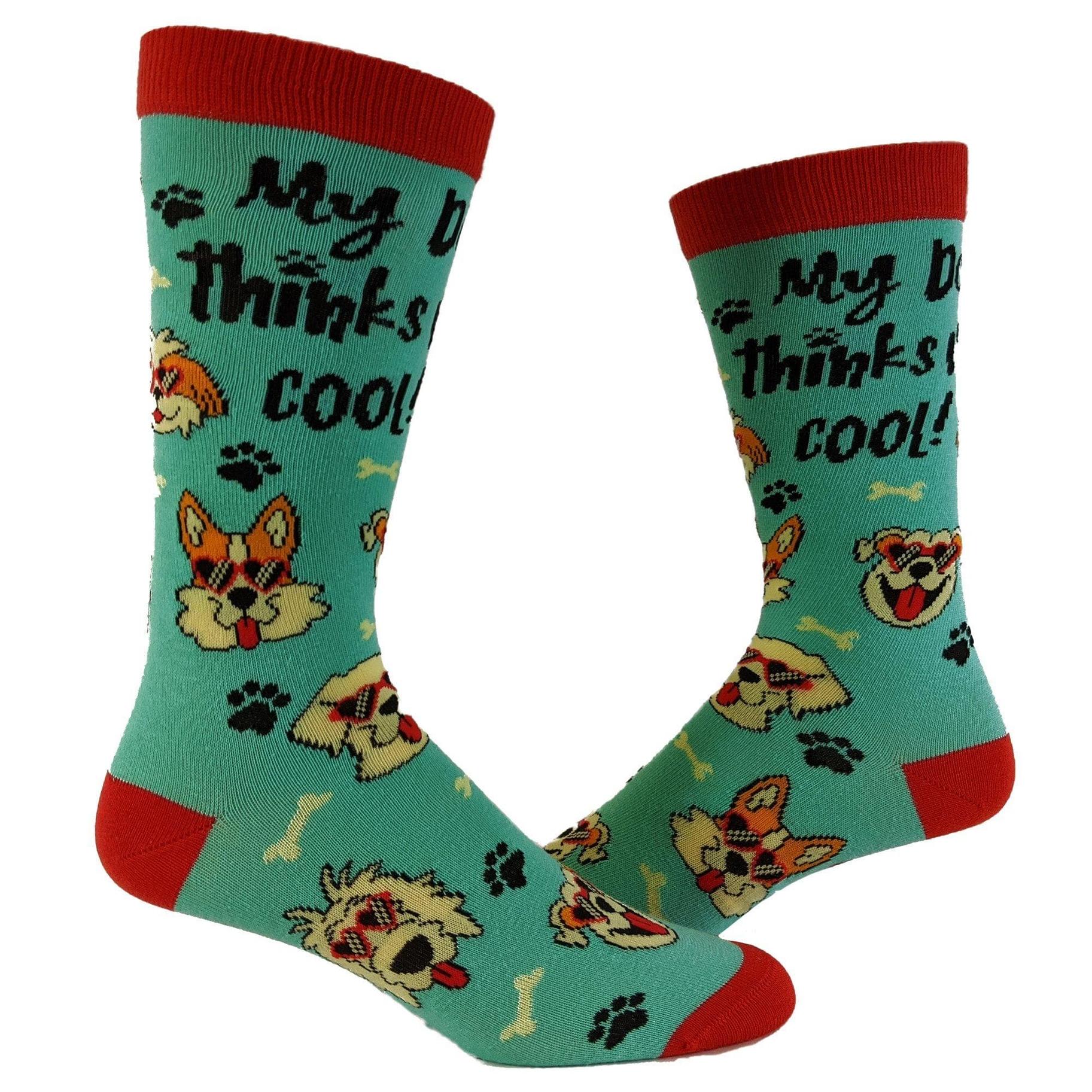 Crazy Dog T-Shirts Women's My Dog Thinks I'm Cool Socks