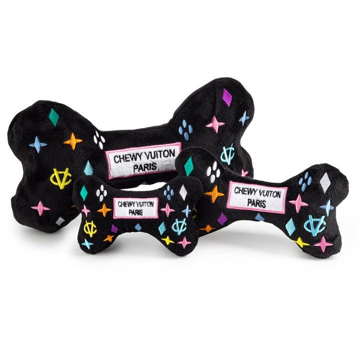 Haute Diggity Dog Monogram Chewy Vuiton Bone Dog Toy Black Large EarthWise Pet Meridian