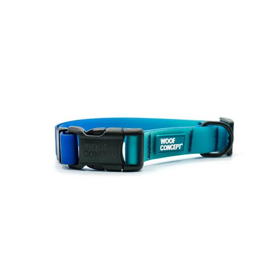 Woof Concept Waterproof Dog Collar, Blue Hawaiian, Small