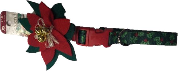 Coastal Pet Products Celebration Dog Collar, Poinsettia