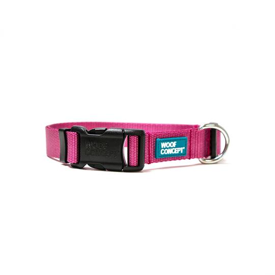 Woof Concept Dog Collar, Raspberry, Small