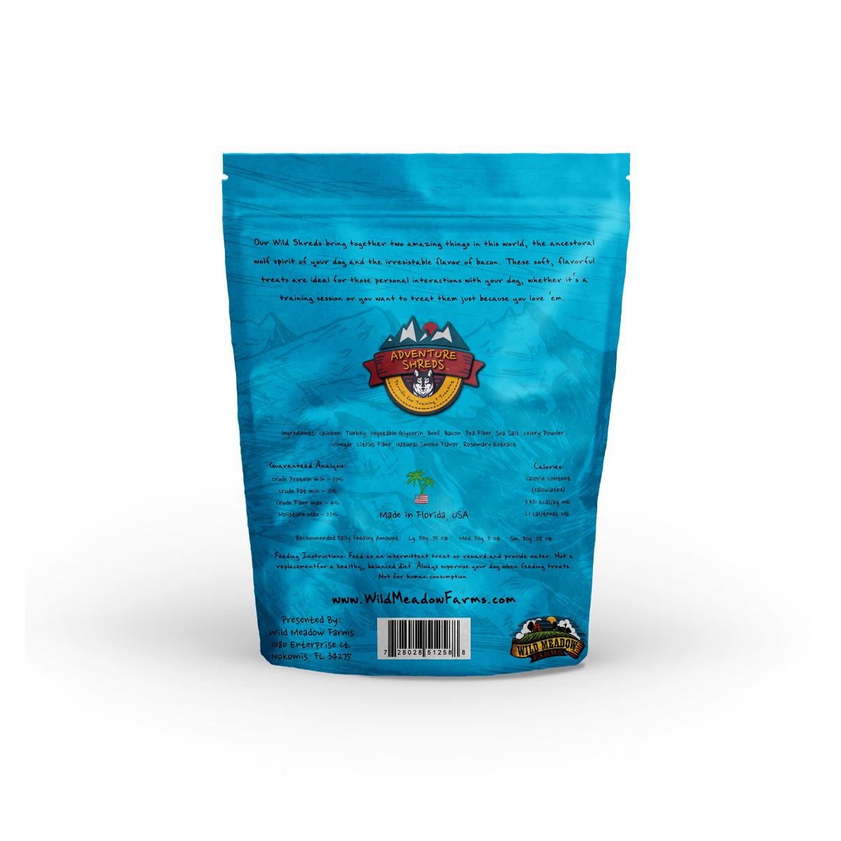 Wild Meadow Farms Adventure Shreds Beef & Bacon Dog Treats, 2.5-oz