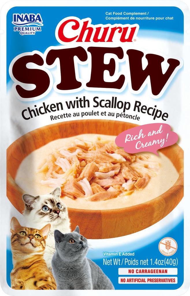 INABA Churu Stew Chicken with Scallop Recipe Cat Food Topper, 1.4-oz