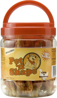 Pet 'n Shape Chik 'n Skewers Dog Treats, 1-lb tub