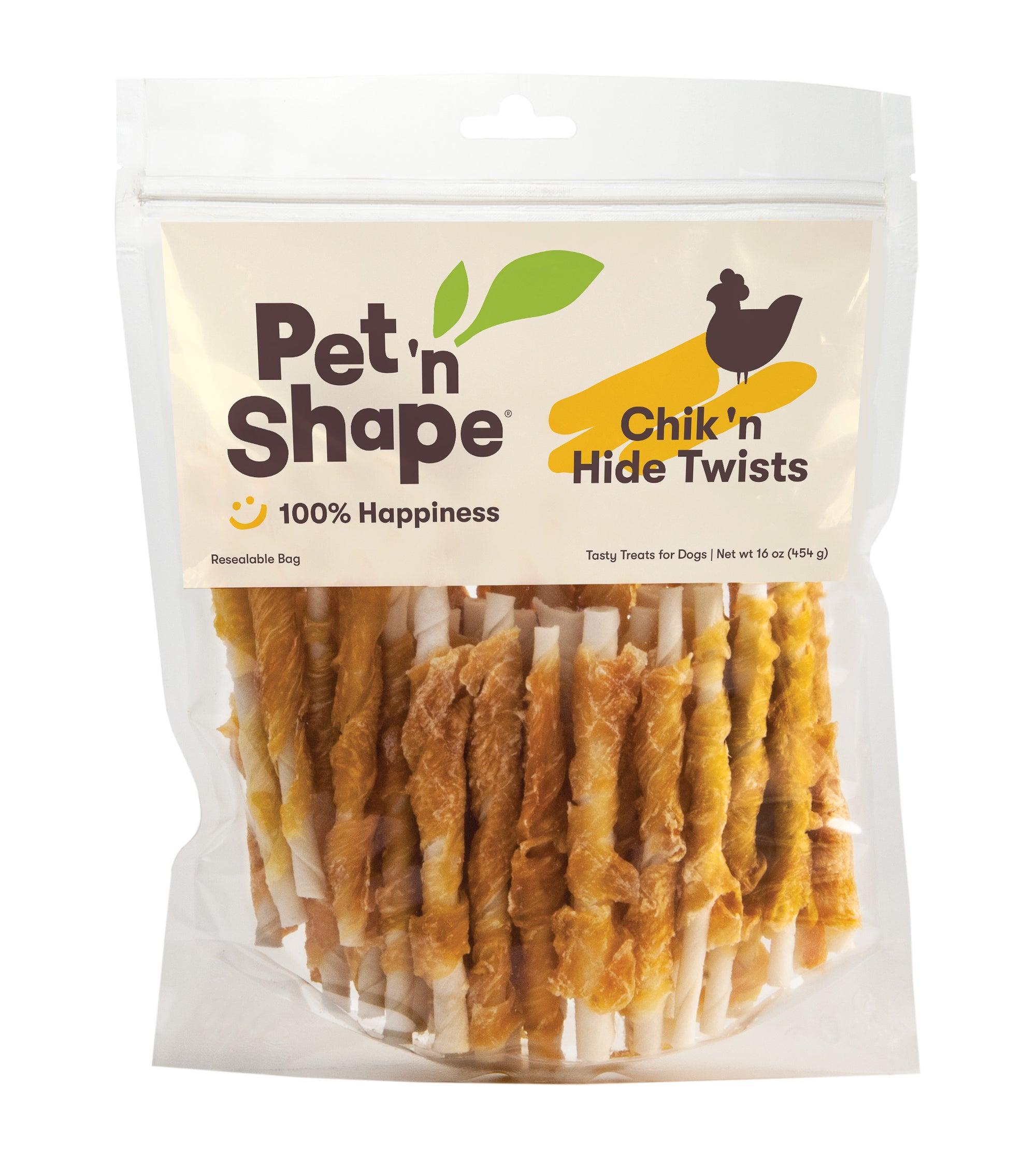Pet 'n Shape Chik 'n Hide Twists Tasty Treats for Dogs, Small, 16-oz