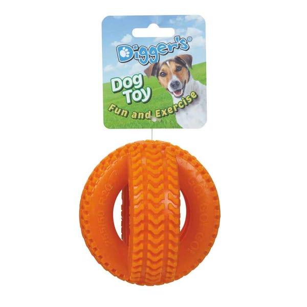 Boss Pet Digger's Double Tire Dog Toy, Orange