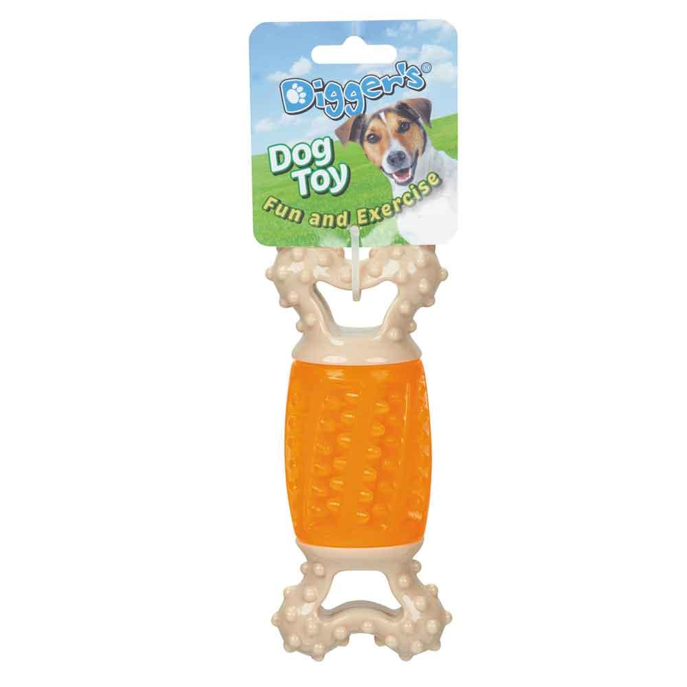 Boss Pet Digger's Giggle Bone Dog Toy, Orange