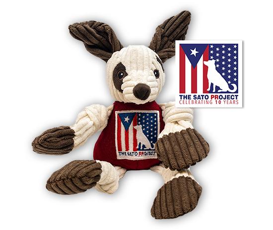 HuggleHounds HuggleCause Sato Project Boom Boom Knottie Dog Toy, Small
