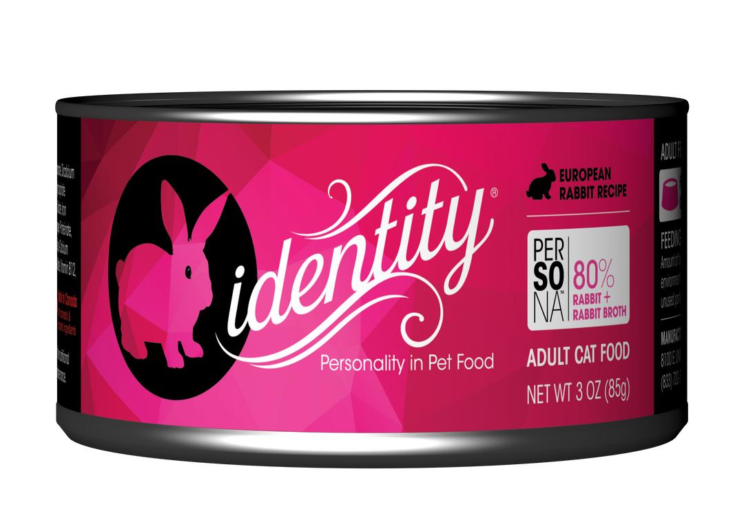 Identity Persona 80% European Rabbit Recipe Wet Cat Food, 3-oz