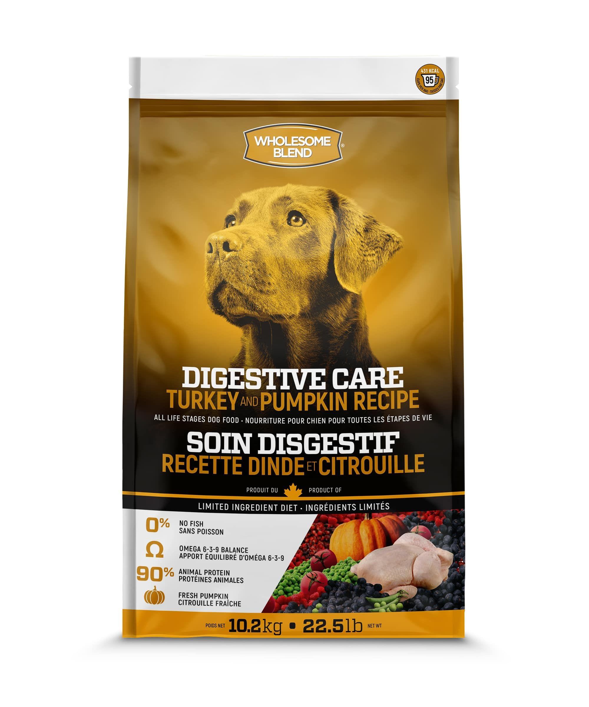 Wholesome Blend Digestive Care Turkey & Pumpkin Dry Dog Food, 10.2-kg