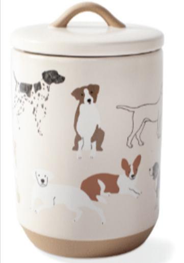 Pet Shop by Fringe Studio Pencil Dogs Beveled Stoneware Dog Treat Jar