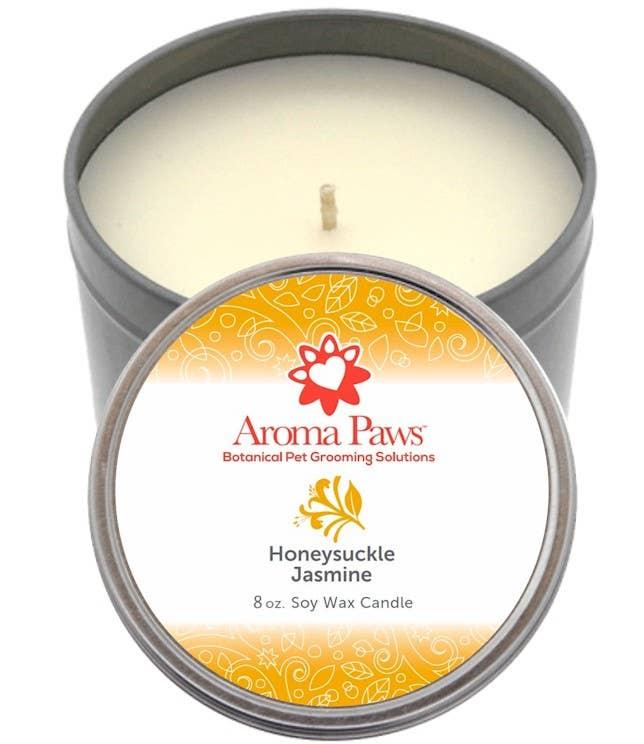 Aroma Paws Honeysuckle Jasmine Soy Wax Candle, 8-oz